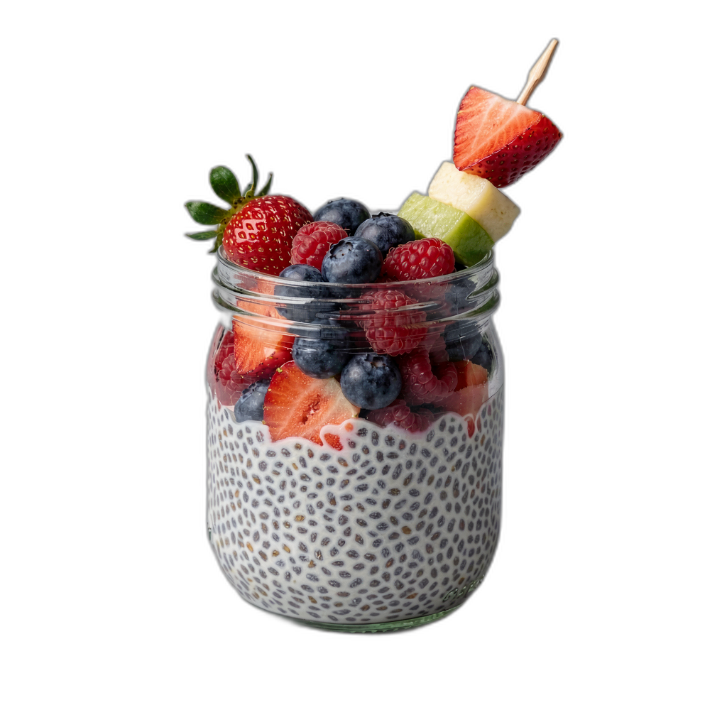 Chia seed pudding with mixed berries