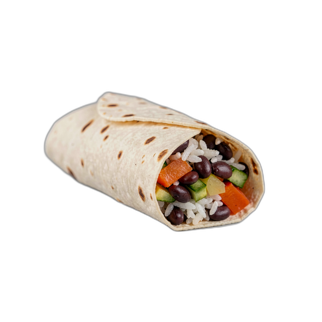 Fresh burrito with visible fillings