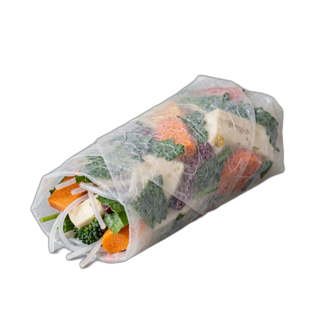 Fresh spring roll with visible fillings